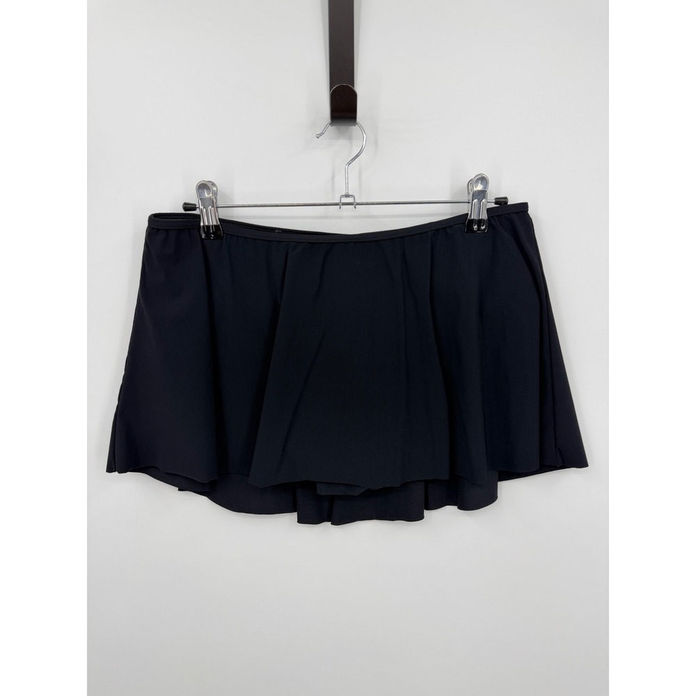 Profile by‎ Gottex Ruffle Swim Skirt Women Size 12 Black Bikini Bottom